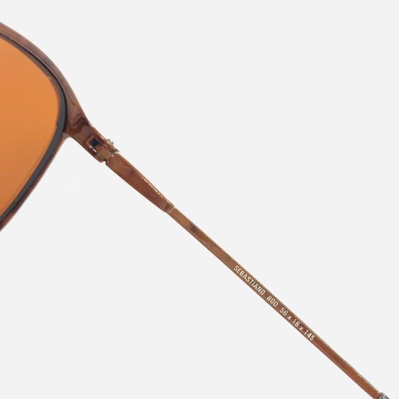 Vintage Sebastiano Brown Oval Sunglasses Frames - Picture 5 of 6